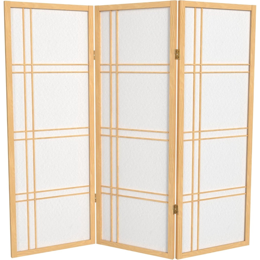 Shoji Screen Divider - 3 Panel Natural Shoji Screen Short