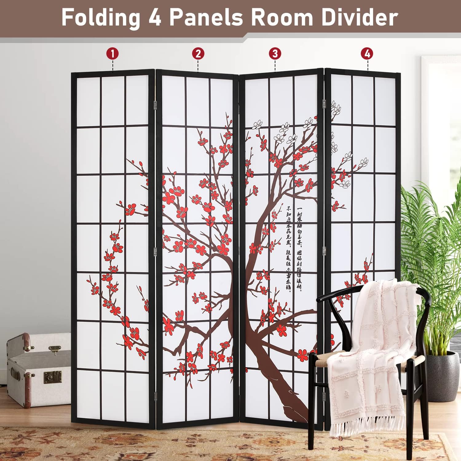 4 Panel Shoji Room Divider 6Ft - Shoji Screen Divider review and price