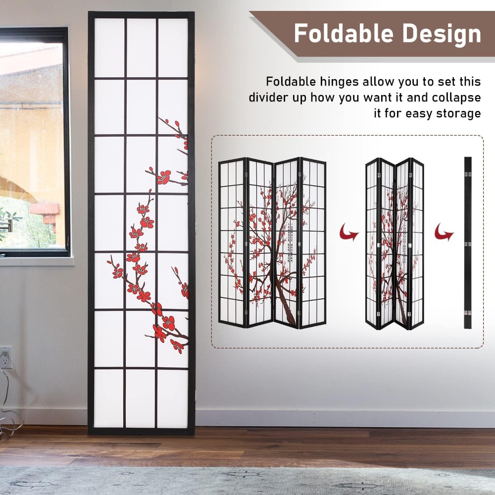 6FT Folding Privacy Screen 4 P - Shoji Screen Divider review and price