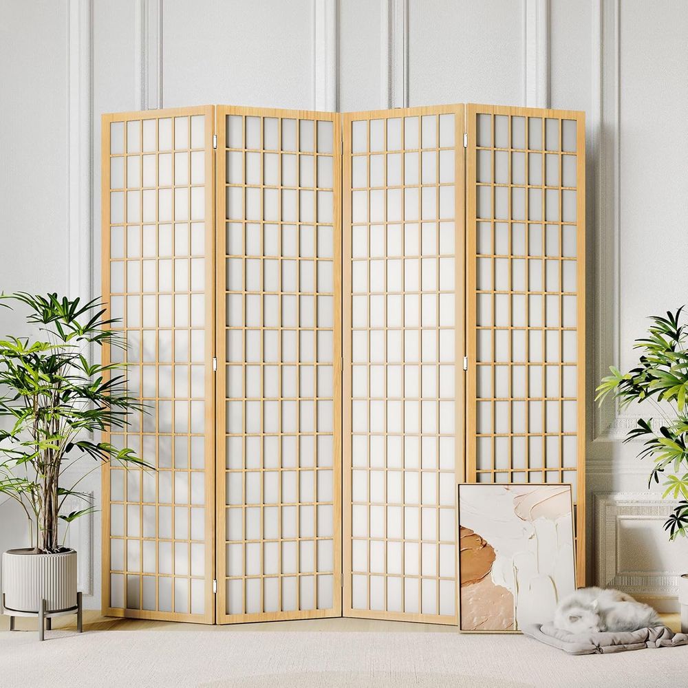 Room Divider Wall 4 Panel, 6ft - Shoji Screen Divider review and price