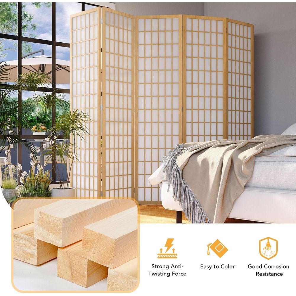 Room Divider Wall 4 Panel, 6ft - Shoji Screen Divider review and price