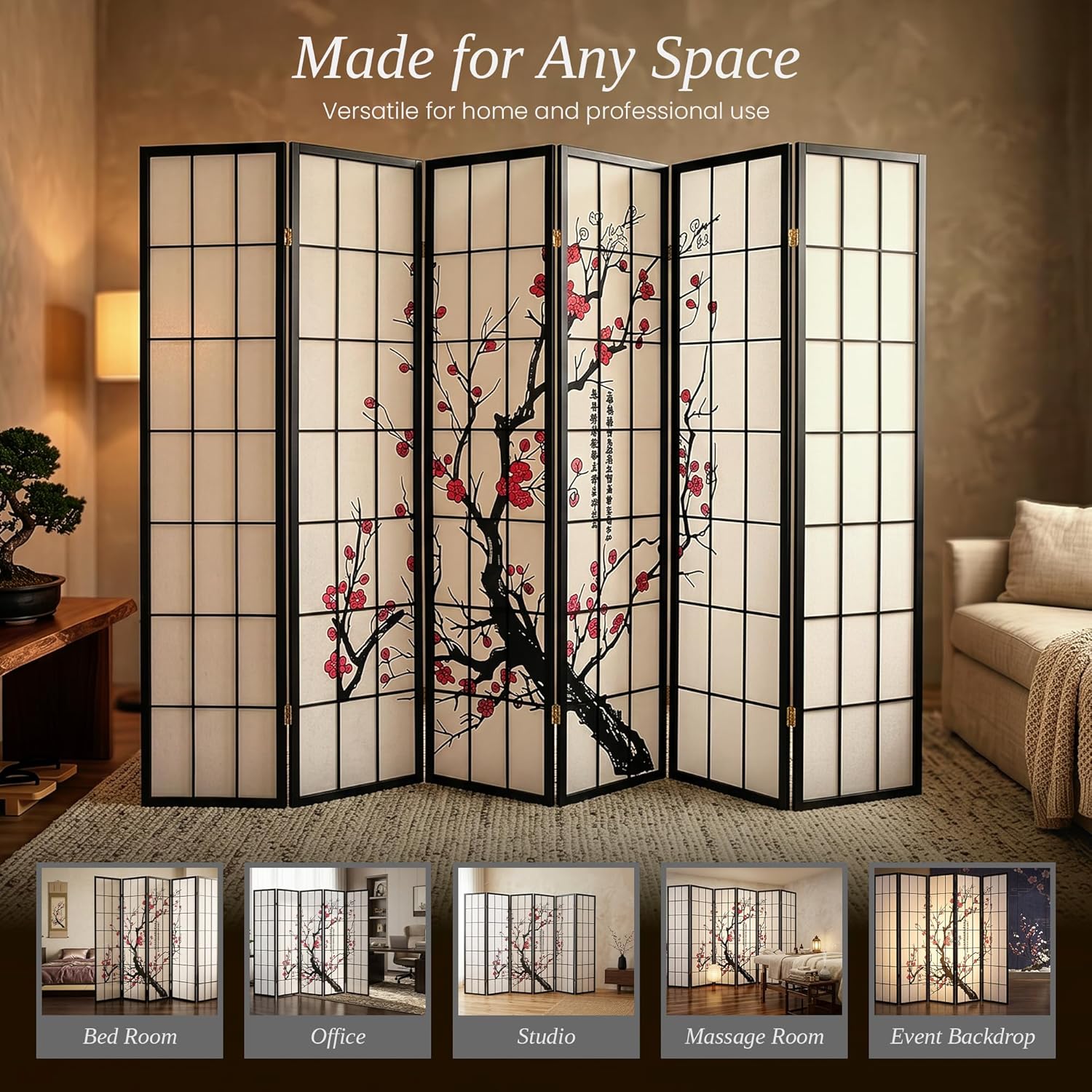 6-Panel Folding Room Divider P - Shoji Screen Divider review and price
