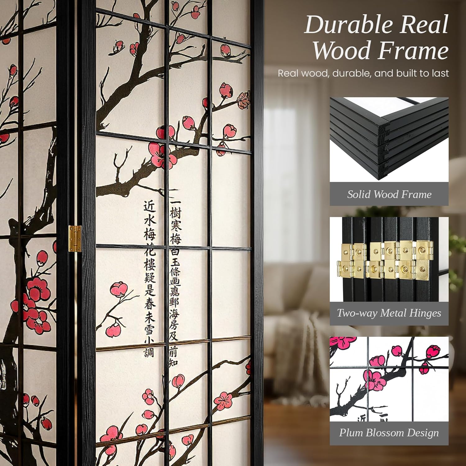 6-Panel Folding Room Divider P - Shoji Screen Divider review and price
