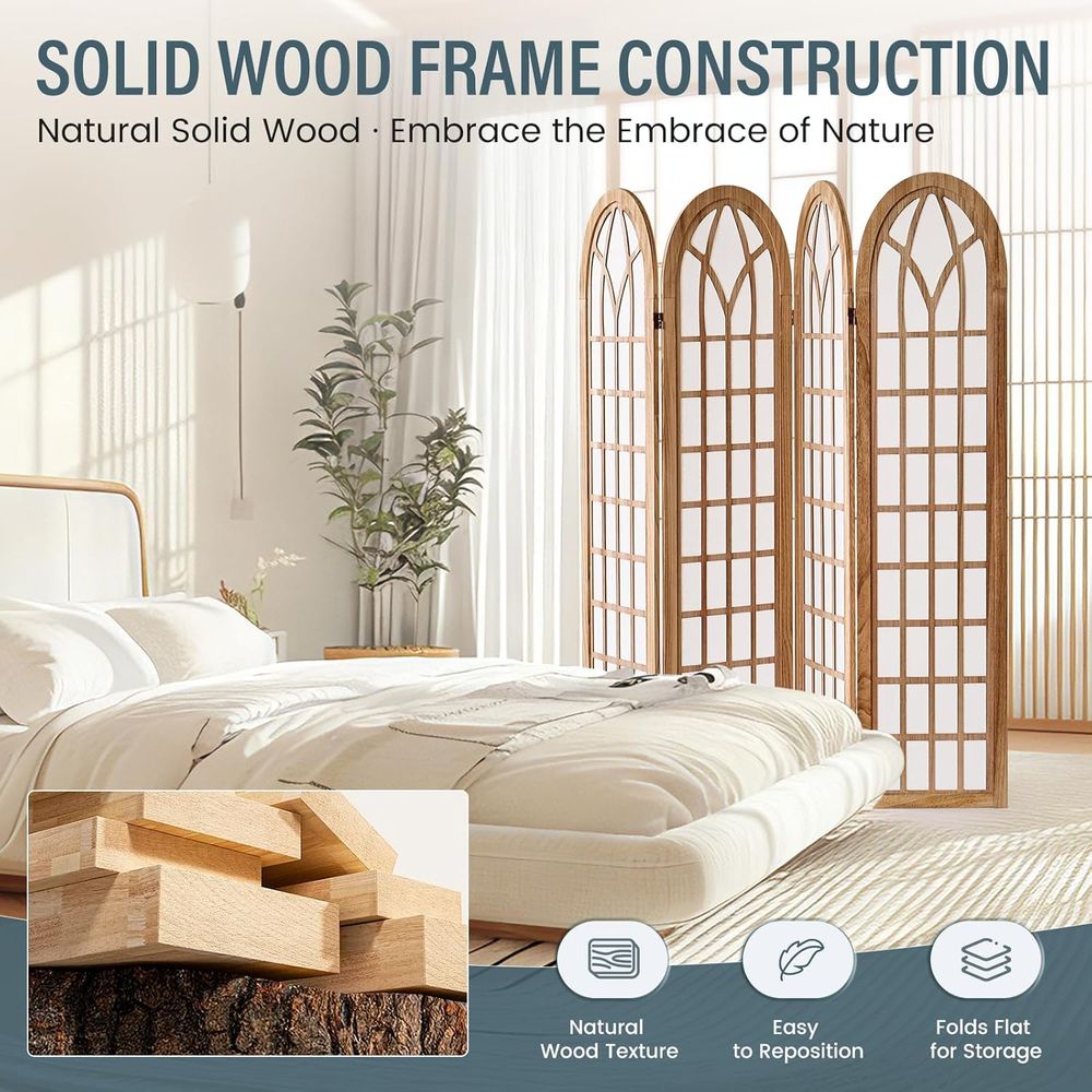 4 Panel Japanese Room Divider  - Shoji Screen Divider review and price